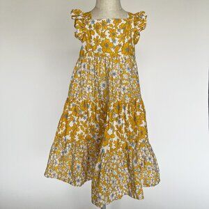 Carter's Kid Yellow & White Linen/Cotton Floral Sundress 4T/4A